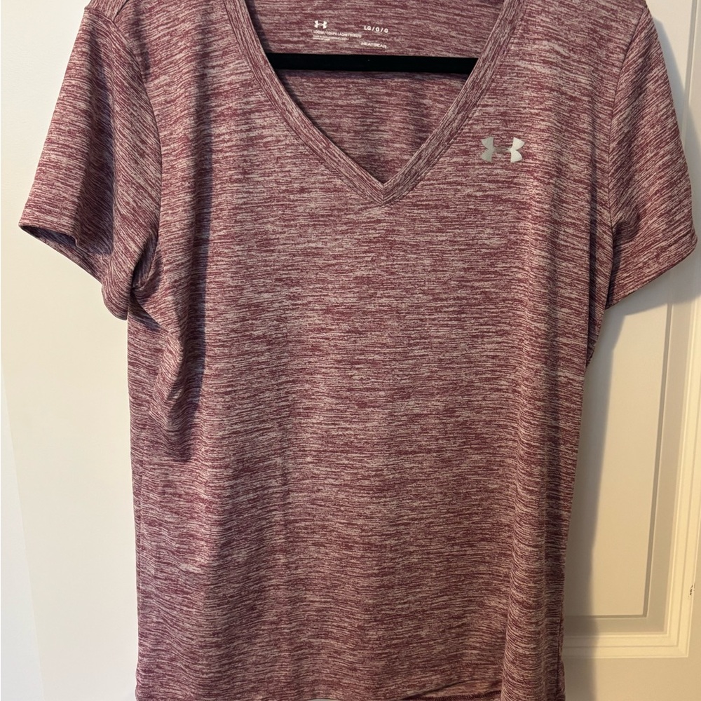 Under Armour Heathered Pink Fitted Short Sleeve T-Shirt
